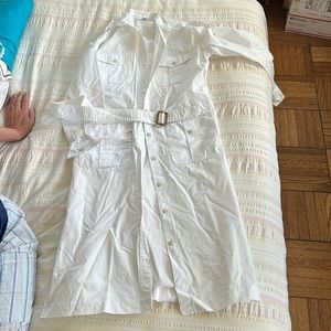 Vintage banana republic white safari dress